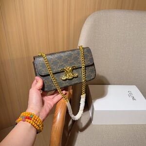 Celine leather single-shoulder bag, 20×11×4cm